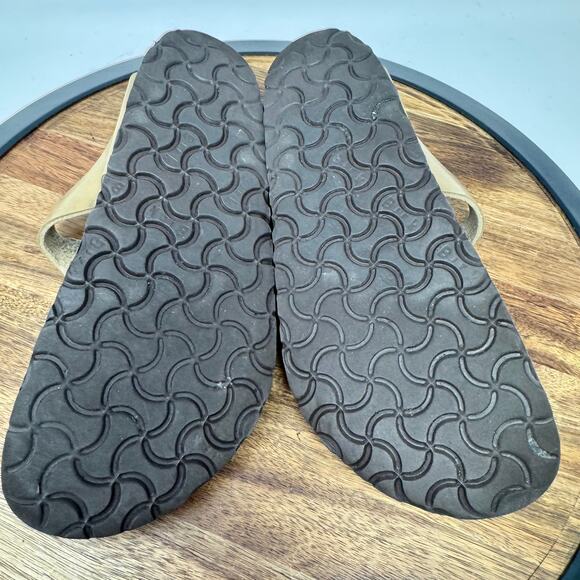 Birkentstock Gizeh Gold Birko Flor Thong Sandal Shoe Toe Post Women's Size 8 - Picture 7 of 8